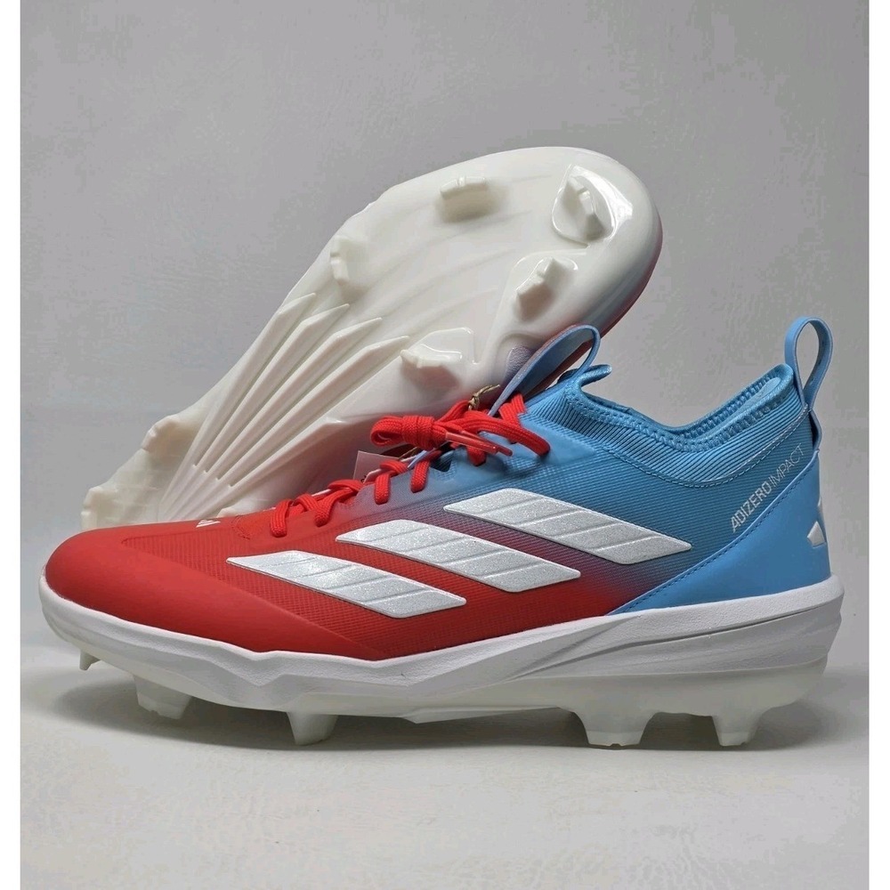 Adidas Adizero Impact TPU Mens Candy Red Blue Baseball Cleats JR7826 Size 15 NEW
